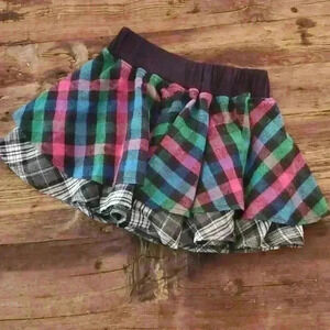 2 layer plaid skirt